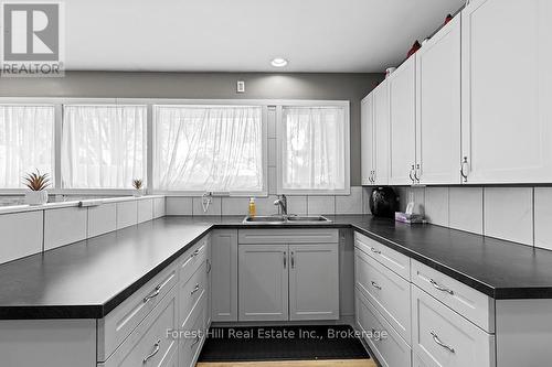 Bright Kitchen overlooks back yard - 58 Edith Avenue, Grey Highlands, ON - Indoor Photo Showing Kitchen With Double Sink