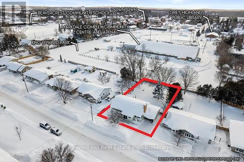 Minutes to shops, schools & recreation - 58 Edith Avenue, Grey Highlands, ON - Outdoor With View