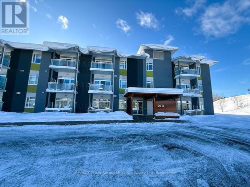 Upper right corner unit. - 304 - 20 Silver Birch Court, Parry Sound, ON - Outdoor With Balcony With Facade
