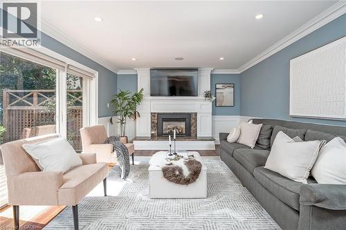 2428 Lakeshore Road, Burlington, ON - Indoor Photo Showing Living Room With Fireplace