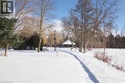 View of yard covered in snow - 