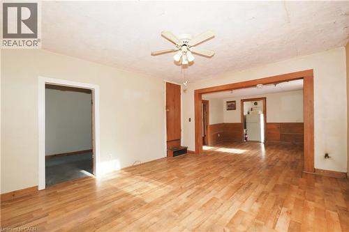 Unfurnished room with wood finished floors and a ceiling fan - 37 Northumberland Street, Ayr, ON - Indoor Photo Showing Other Room