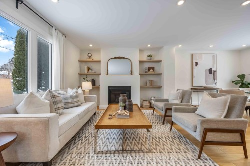 76 Squires Avenue, Toronto, ON - Indoor Photo Showing Living Room With Fireplace