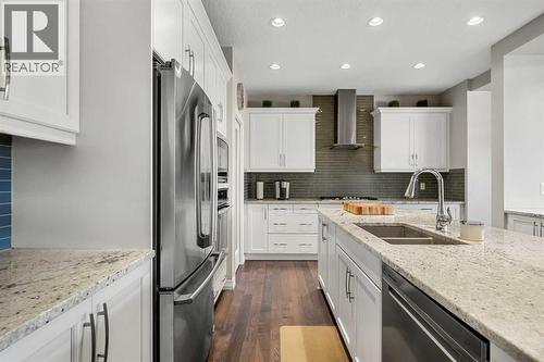 206 Mahogany Passage Se, Calgary, AB - Indoor Photo Showing Kitchen With Double Sink With Upgraded Kitchen