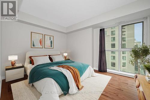 Virtually Staged-Primary Bedroom - 2001 - 445 Laurier Avenue W, Ottawa, ON - Indoor Photo Showing Bedroom