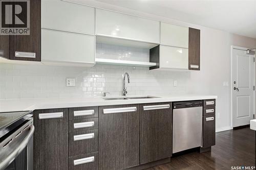 307 1640 Dakota Drive, Regina, SK - Indoor Photo Showing Kitchen With Double Sink With Upgraded Kitchen