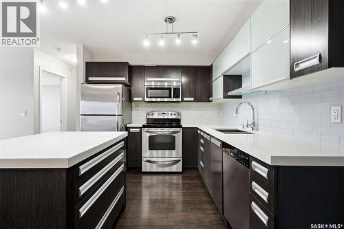 307 1640 Dakota Drive, Regina, SK - Indoor Photo Showing Kitchen With Stainless Steel Kitchen With Double Sink With Upgraded Kitchen