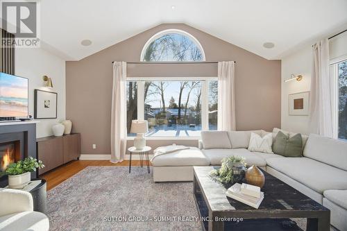 24 Joymar Drive, Mississauga, ON - Indoor Photo Showing Living Room With Fireplace