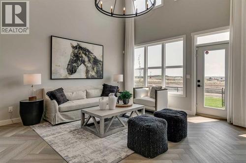 182 Setonstone Green Se, Calgary, AB - Indoor Photo Showing Living Room