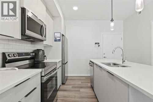1104, 220 Seton Grove Se, Calgary, AB - Indoor Photo Showing Kitchen With Double Sink