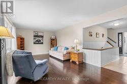 Open concept, wall cut back for stairway - 