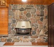 stone hearth with gas fireplace - 