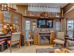 Electric fireplace, built in desk - 