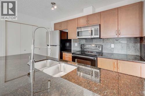 1, 101 Village Heights Sw, Calgary, AB - Indoor Photo Showing Kitchen With Double Sink