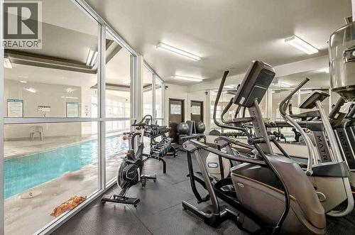 1, 101 Village Heights Sw, Calgary, AB - Indoor Photo Showing Gym Room
