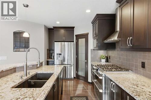 71 Panatella View Nw, Calgary, AB - Indoor Photo Showing Kitchen With Double Sink With Upgraded Kitchen