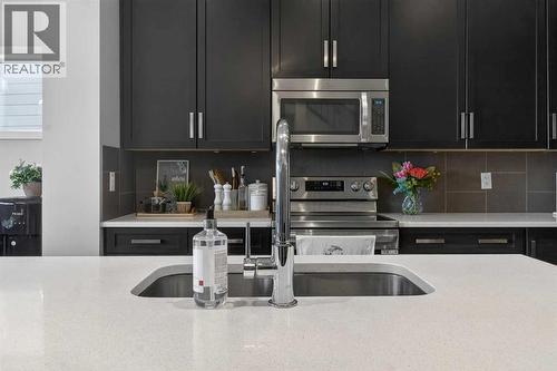 146 Marquis Common Se, Calgary, AB - Indoor Photo Showing Kitchen With Double Sink With Upgraded Kitchen