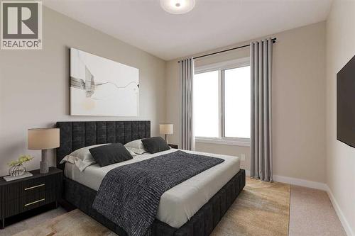 Virtually Staged - 466 River Avenue, Cochrane, AB - Indoor Photo Showing Bedroom