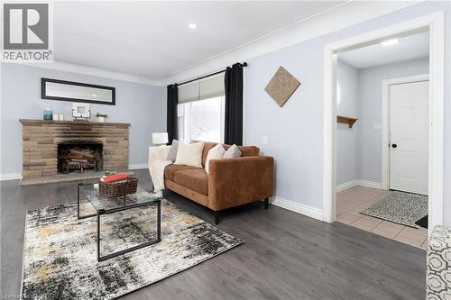 2448 Wilson Street W, Ancaster, ON - Indoor Photo Showing Living Room With Fireplace