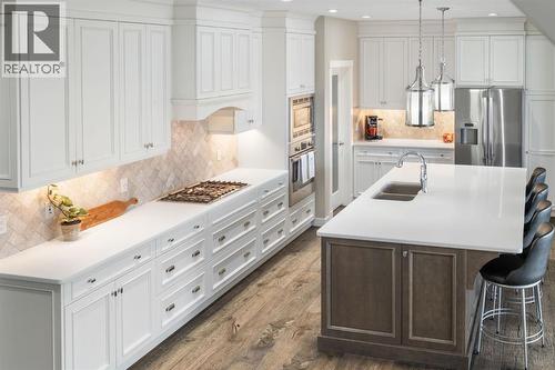 52 Elgin Estates View Se, Calgary, AB - Indoor Photo Showing Kitchen With Stainless Steel Kitchen With Double Sink With Upgraded Kitchen
