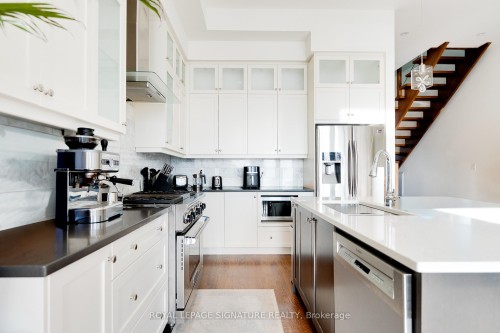 119B Hillside Avenue, Toronto, ON - Indoor Photo Showing Kitchen With Stainless Steel Kitchen With Double Sink With Upgraded Kitchen