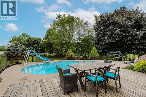331 Lanark Street, Caledonia, ON - Outdoor With In Ground Pool With Deck Patio Veranda