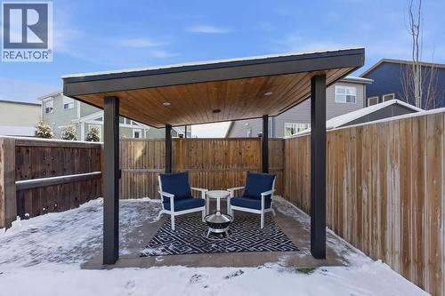 Gazebo with patio stones - 105 Chaparral Valley Crescent Se, Calgary, AB - Outdoor With Deck Patio Veranda With Exterior