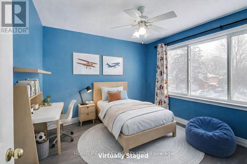 virtually staged bedroom - 2443 Brookhurst Road, Mississauga, ON - Indoor Photo Showing Bedroom