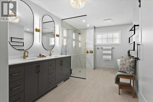 Luxurious 7 pce ensuite - 255 Gleneagles View, Cochrane, AB - Indoor Photo Showing Bathroom