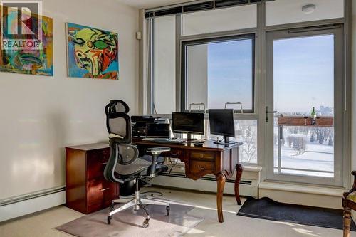 See the sunrise from your office - 602, 99 Spruce Place Sw, Calgary, AB - Indoor Photo Showing Office