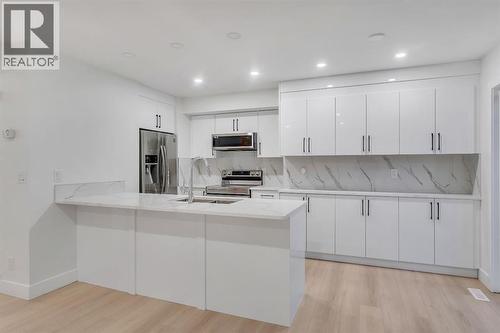 52 Saddlecreek Terrace Ne, Calgary, AB - Indoor Photo Showing Kitchen With Double Sink