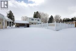 View of yard covered in snow - 