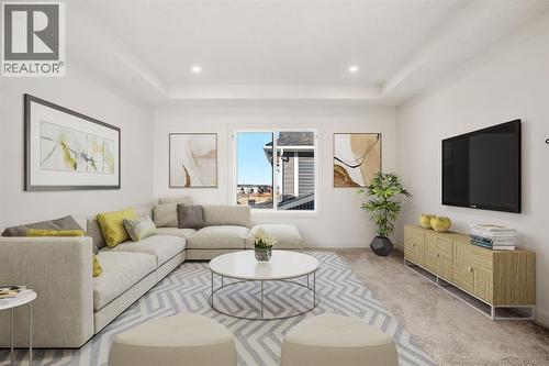 Virtually Staged - 152 Sage Hill Heights Nw, Calgary, AB - Indoor Photo Showing Living Room
