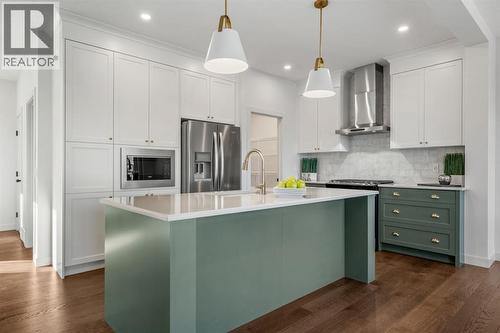 152 Sage Hill Heights Nw, Calgary, AB - Indoor Photo Showing Kitchen With Upgraded Kitchen