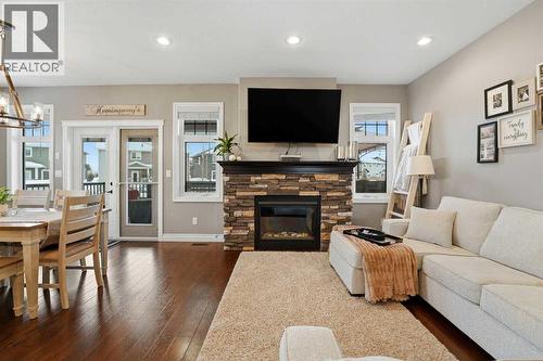 30 Van Horn Close, Red Deer, AB - Indoor Photo Showing Living Room With Fireplace