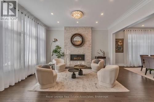 Living Room - 1285 Mineola Gardens, Mississauga, ON - Indoor Photo Showing Living Room With Fireplace