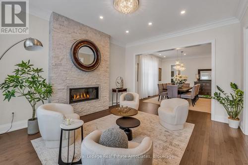 Living Room - 1285 Mineola Gardens, Mississauga, ON - Indoor Photo Showing Living Room With Fireplace