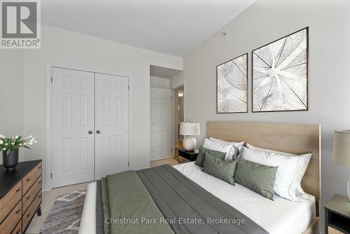 Virtually Staged - 304 - 1 Chamberlain Crescent, Collingwood, ON - Indoor Photo Showing Bedroom