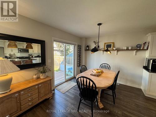 Dining area w/sliding doors to rear yard - 11 Violet Street, St. Catharines (Grapeview), ON - Indoor Photo Showing Dining Room