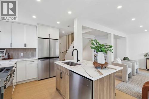 4547 Passchendaele Road Sw, Calgary, AB - Indoor Photo Showing Kitchen With Upgraded Kitchen