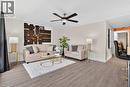 Living room featuring light wood-style floors and a ceiling fan - 146 Appalachian Crescent Unit# Upper, Kitchener, ON  - Indoor Photo Showing Living Room 