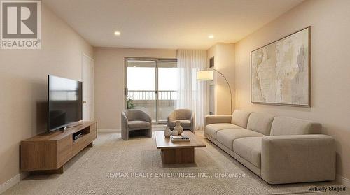 Den/Office virtually staged - 211 - 1800 The Collegeway, Mississauga, ON - Indoor Photo Showing Living Room