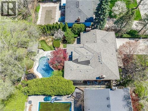 Bird's eye view of a pool - 4226 Dunvegan Road, Burlington, ON - Outdoor With In Ground Pool
