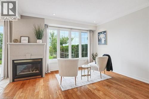 55 Edgewater Drive, Stoney Creek, ON - Indoor Photo Showing Living Room With Fireplace