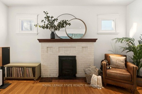 46 Connaught Avenue S, Hamilton, ON - Indoor With Fireplace