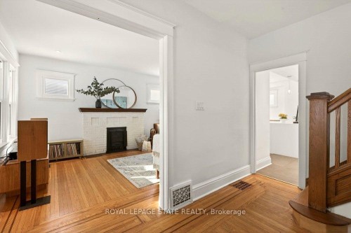 46 Connaught Avenue S, Hamilton, ON - Indoor With Fireplace