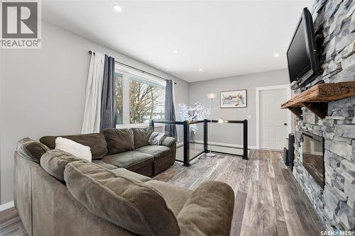 1110 Main Street N, Watrous, SK - Indoor Photo Showing Living Room With Fireplace