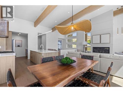 3562 Sage Drive, Kamloops, BC - Indoor Photo Showing Dining Room With Fireplace