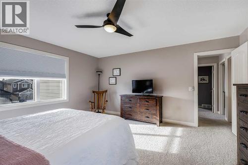 Bright South Facing window in Master - 382 Williamstown Green Nw, Airdrie, AB - Indoor Photo Showing Bedroom