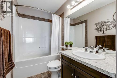 Main Bathroom Upstairs - 382 Williamstown Green Nw, Airdrie, AB - Indoor Photo Showing Bathroom